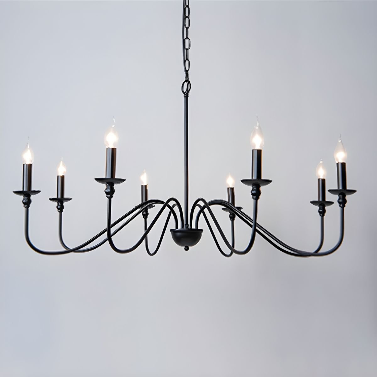 Lustra Chandelier Gold Candle Curved Arms - Letslighting