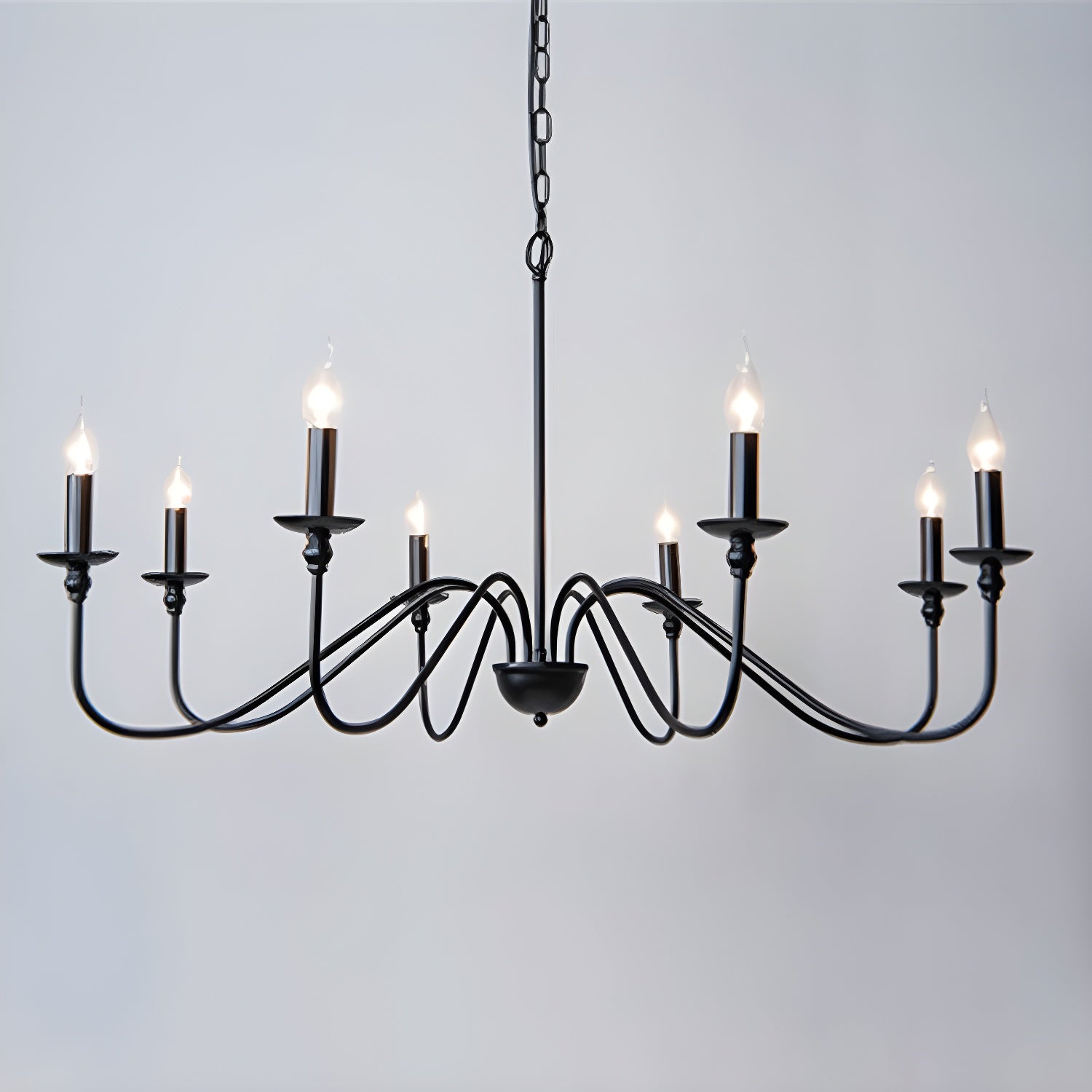 Lustra Chandelier Gold Candle Curved Arms - Letslighting