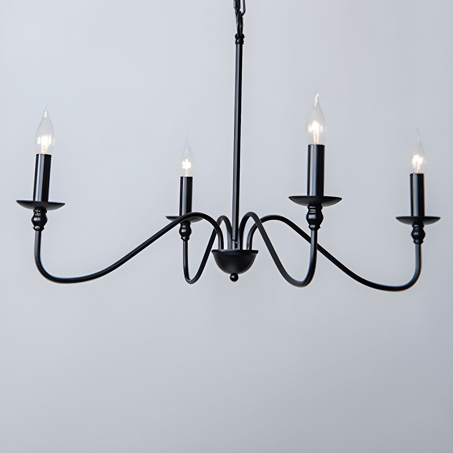 Lustra Chandelier Gold Candle Curved Arms - Letslighting
