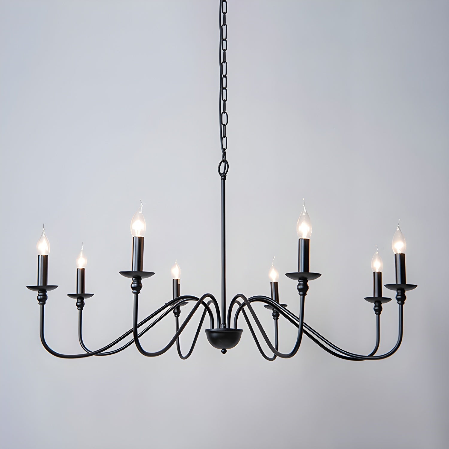 Lustra Chandelier Gold Candle Curved Arms - Letslighting