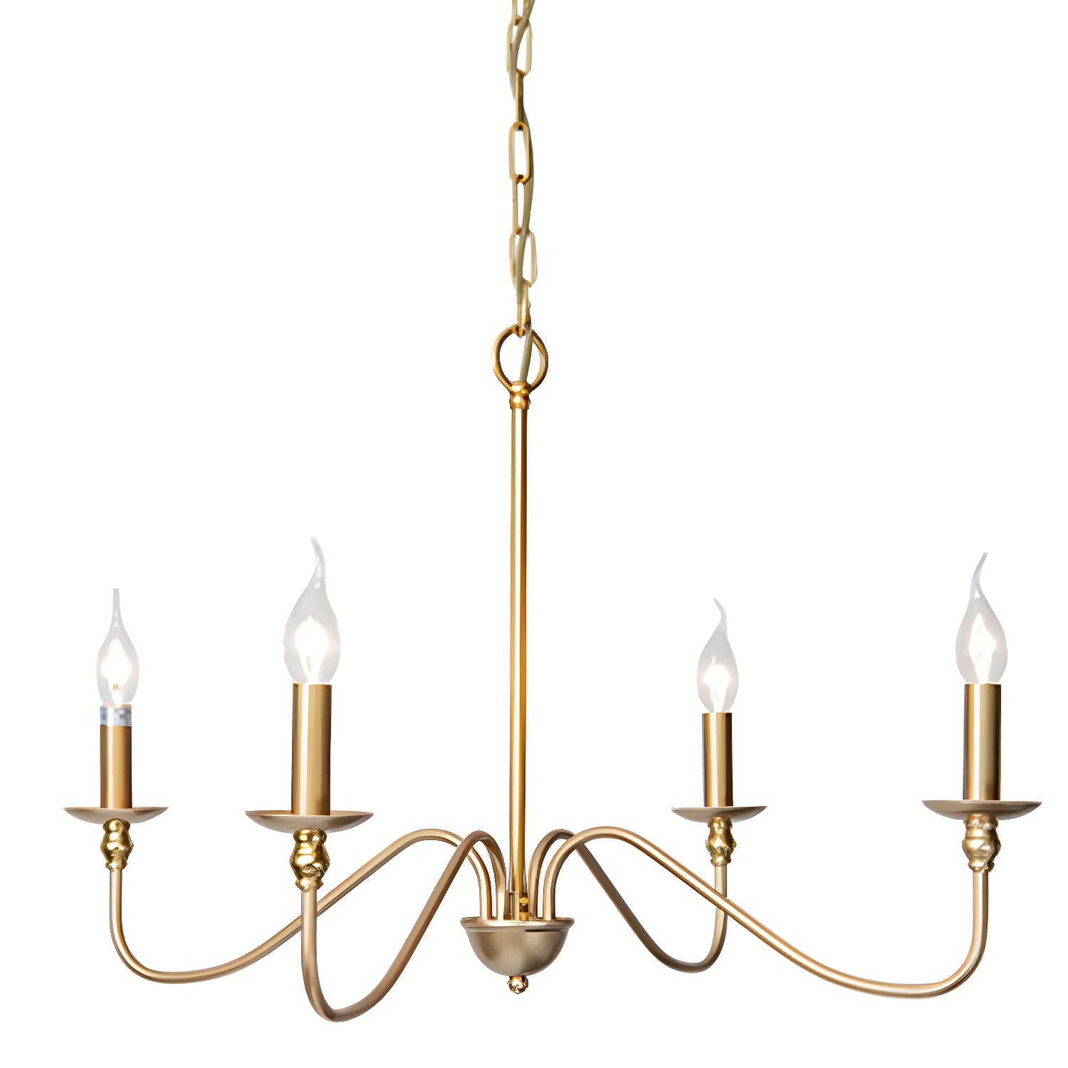 Lustra Chandelier Gold Candle Curved Arms - Letslighting
