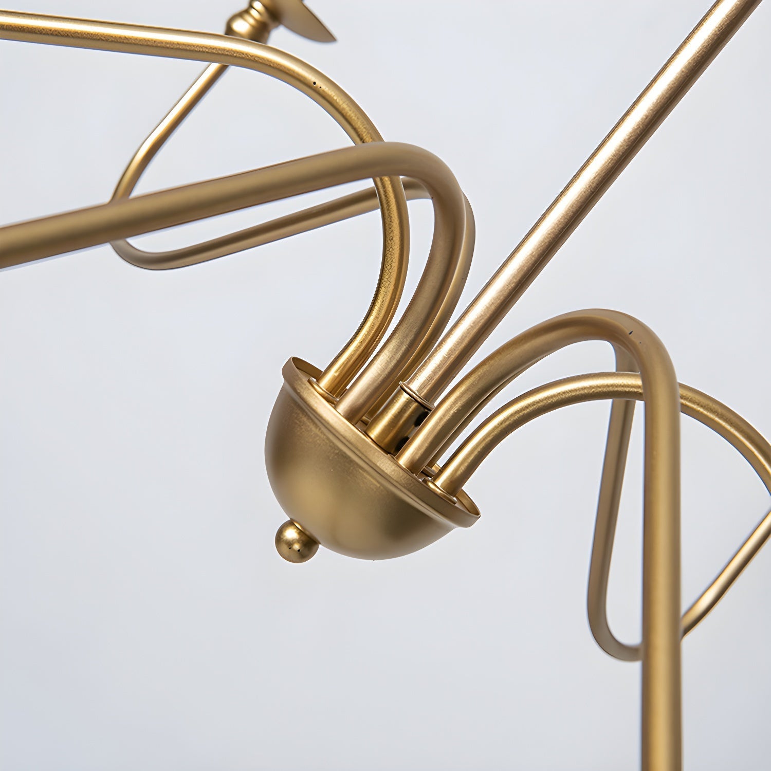 Lustra Chandelier Gold Candle Curved Arms - Letslighting