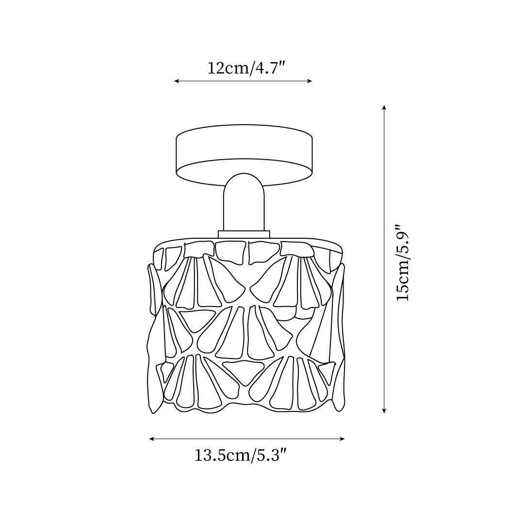 Rosavine Tiffany Stained Glass Semi Flush Mount Light - Letslighting