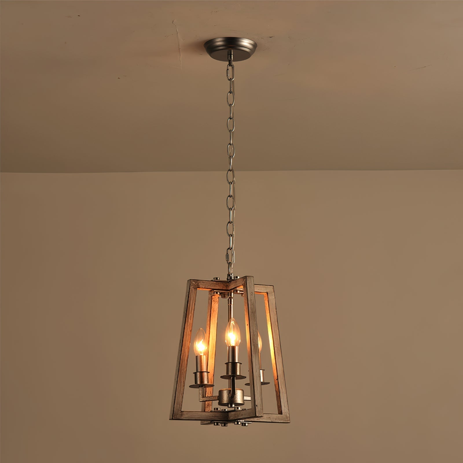 Tinsley Vintage Open Frame Wood Pendant Lamp - Letslighting