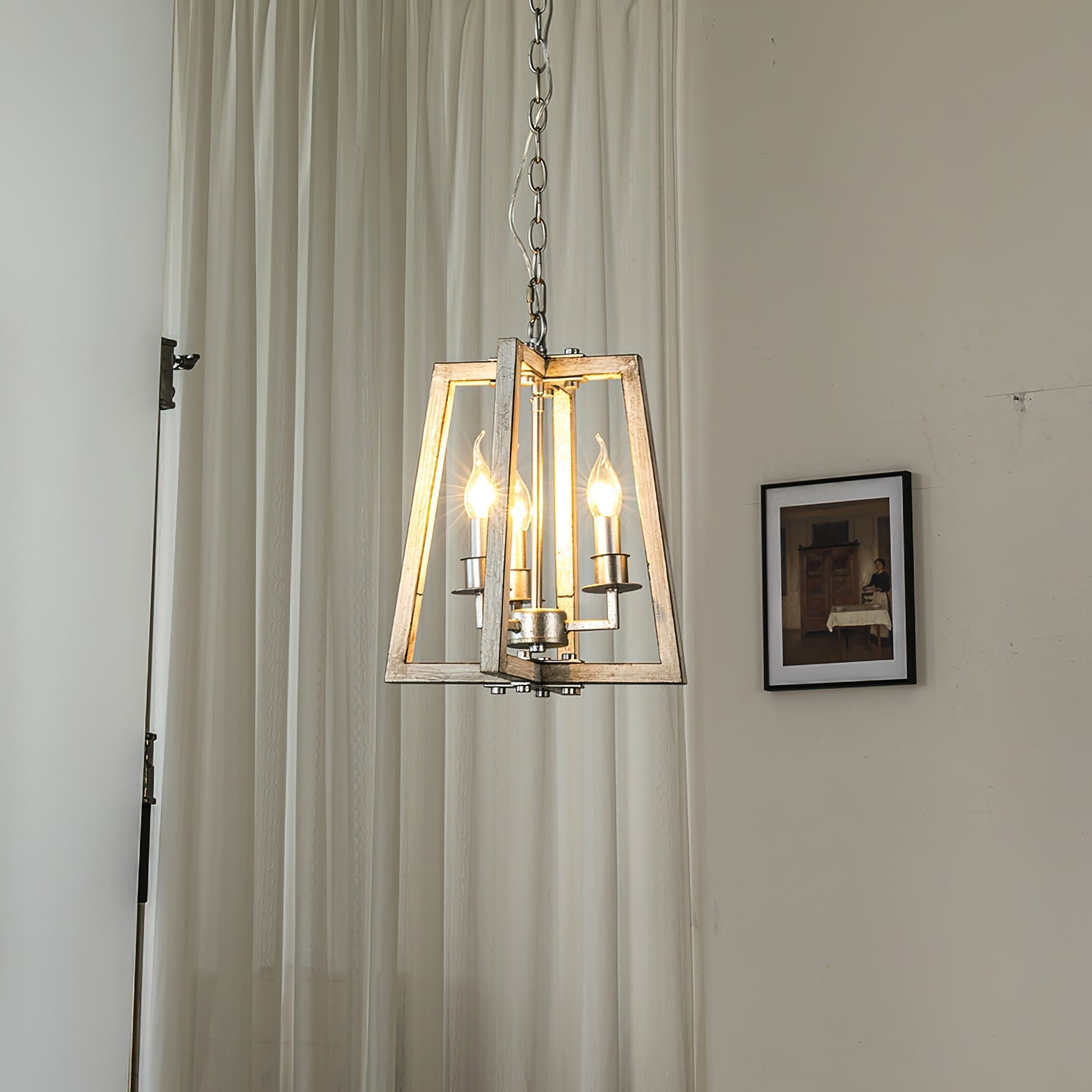 Tinsley Vintage Open Frame Wood Pendant Lamp - Letslighting