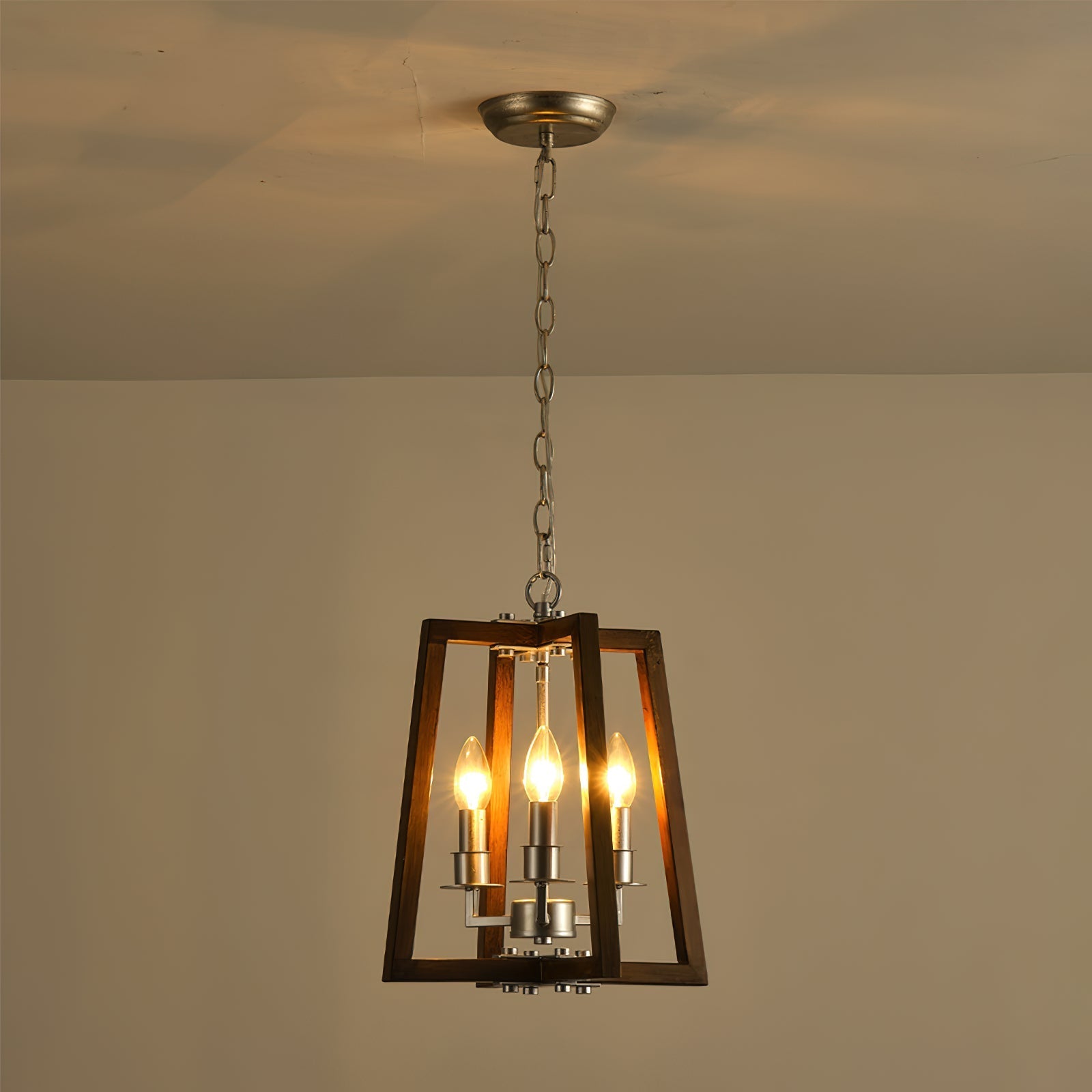 Tinsley Vintage Open Frame Wood Pendant Lamp - Letslighting