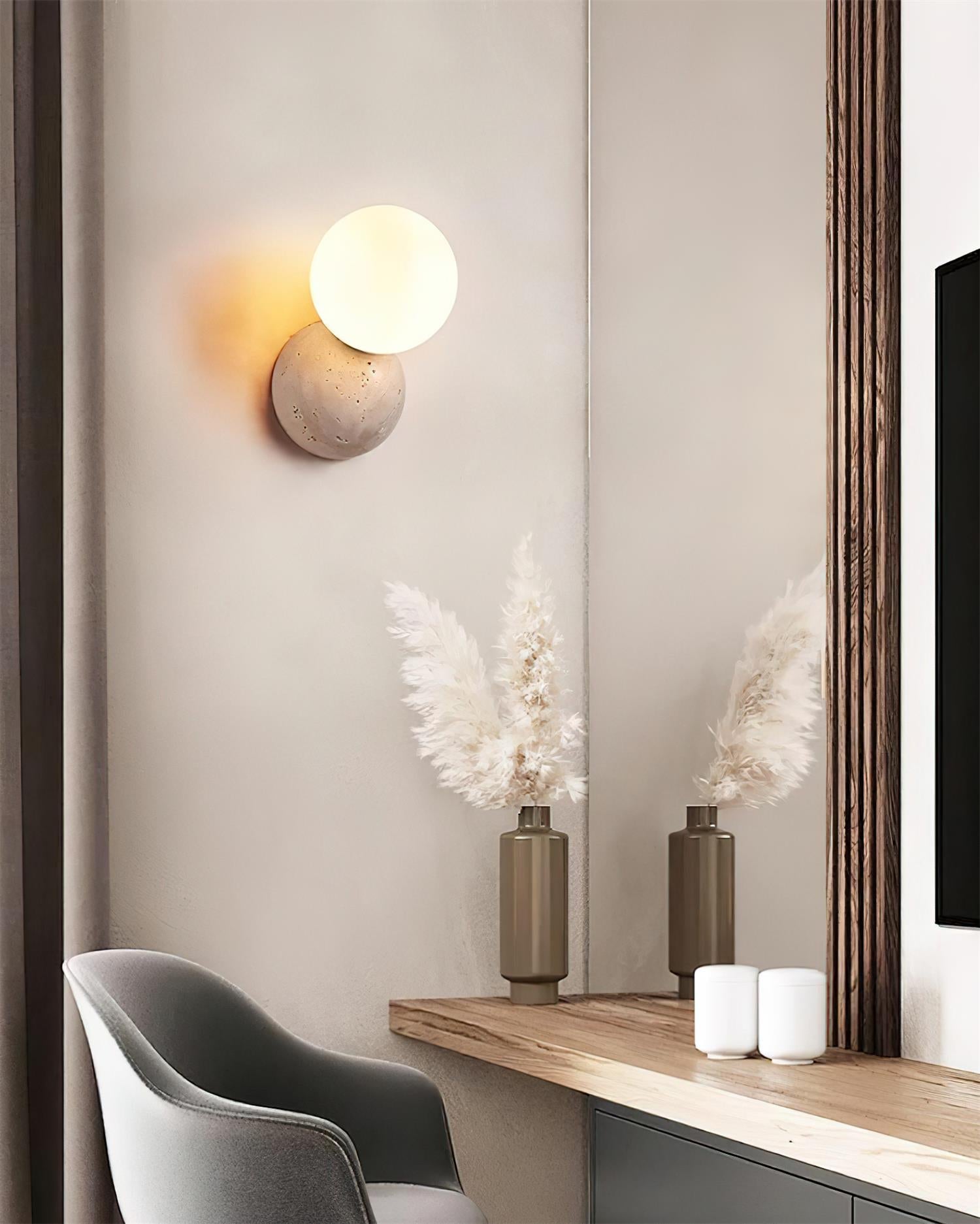 Ritta Wall Lamp Travertine Dual-sphere Design - Letslighting