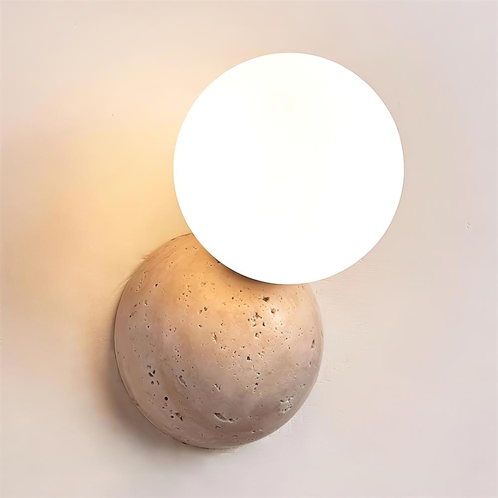 Ritta Wall Lamp Travertine Dual-sphere Design - Letslighting