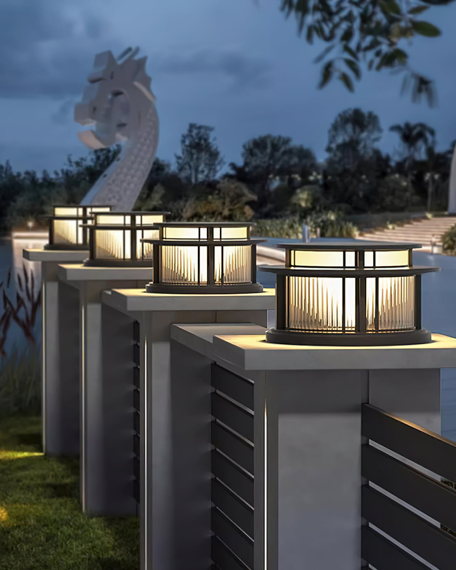 Titan Outdoor Lamp Stainless Steel Cylinder Acrylic - Letslighting