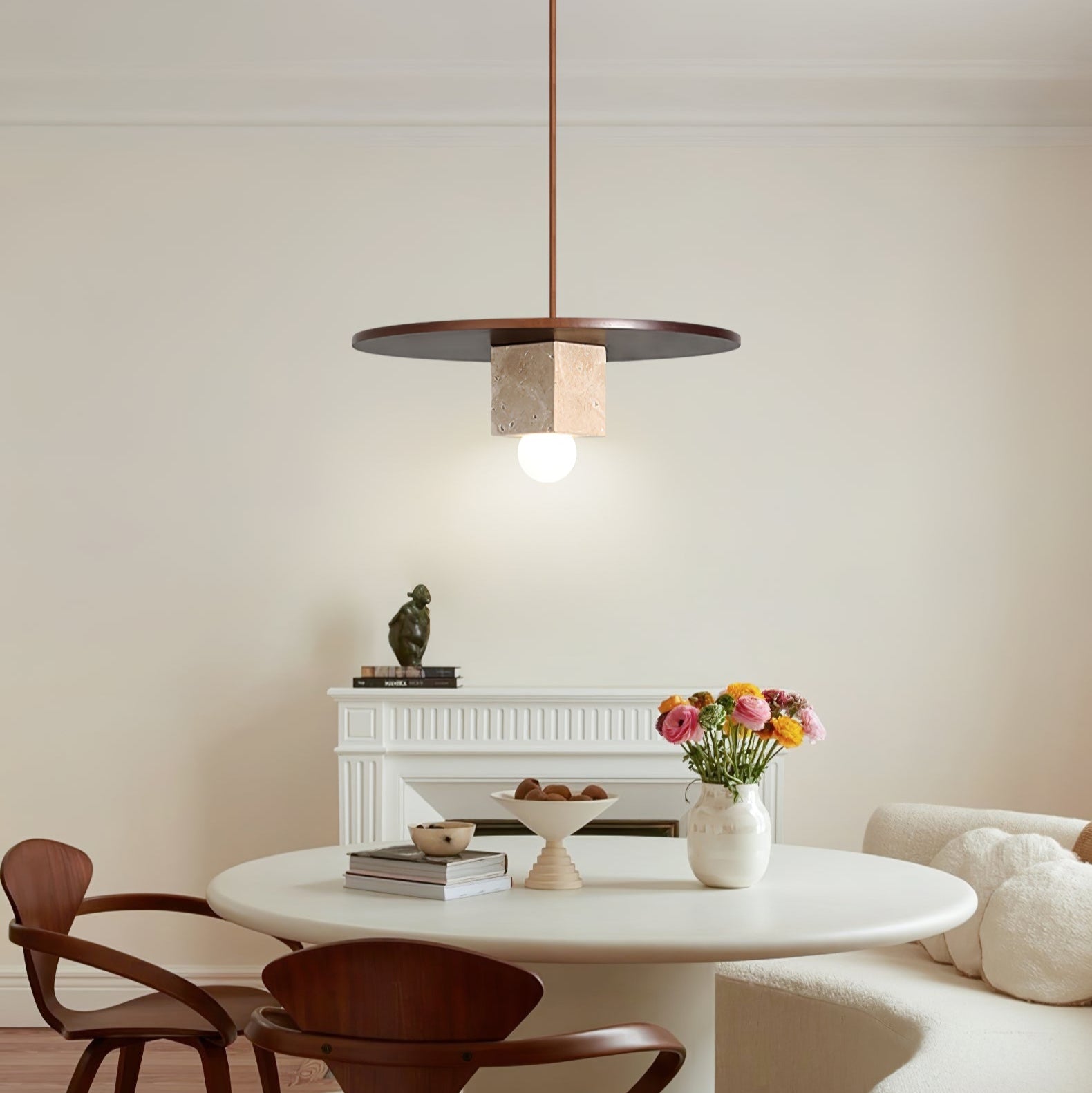 Ucariel Geometric Travertine Pendant Light - Letslighting