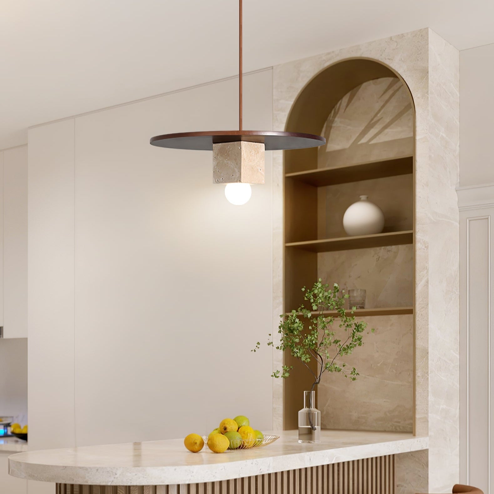 Ucariel Geometric Travertine Pendant Light - Letslighting