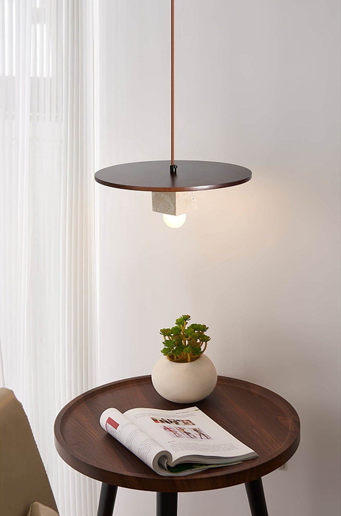 Ucariel Geometric Travertine Pendant Light - Letslighting