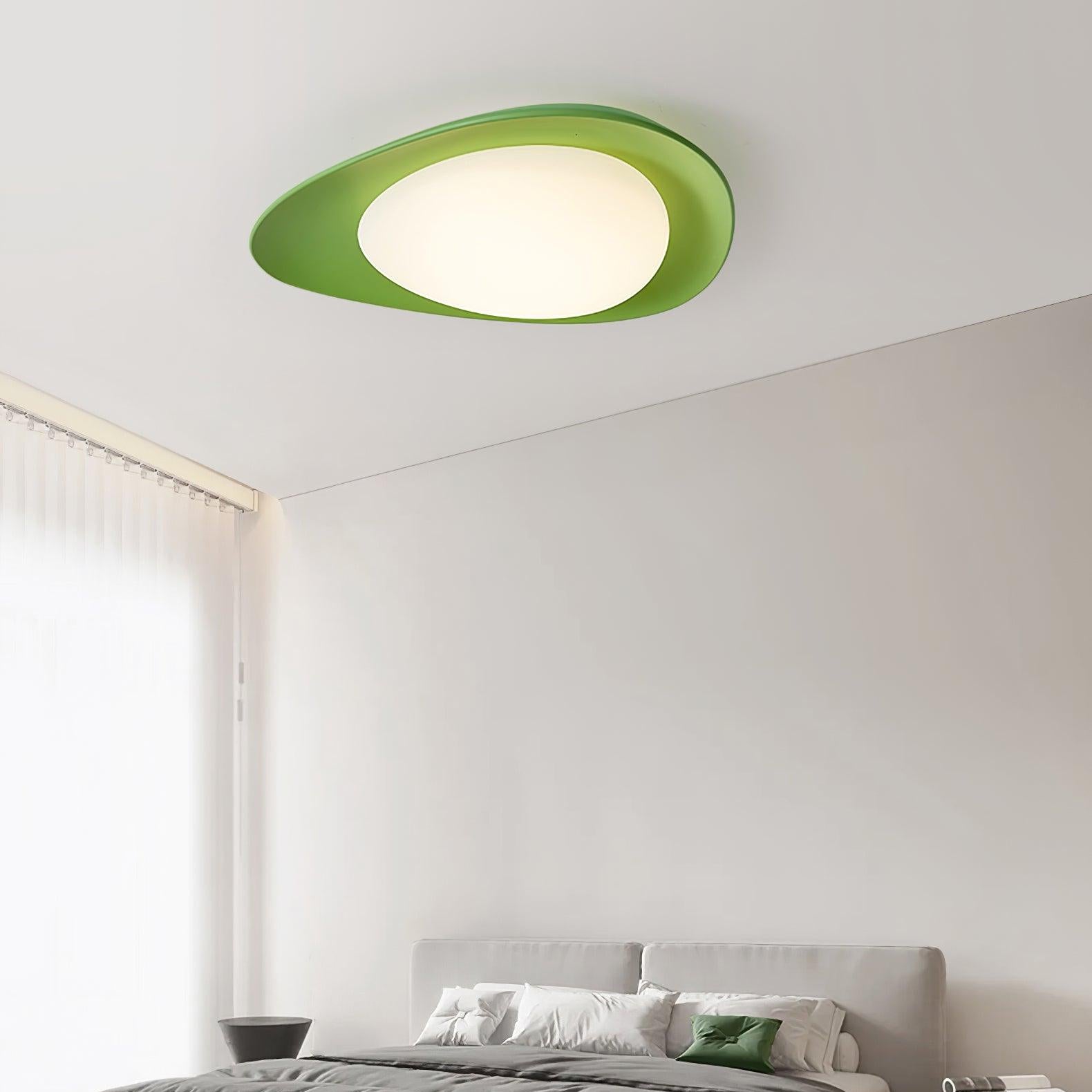 Aria Ceiling Lamp Green&Beige Pebble Shape - Letslighting