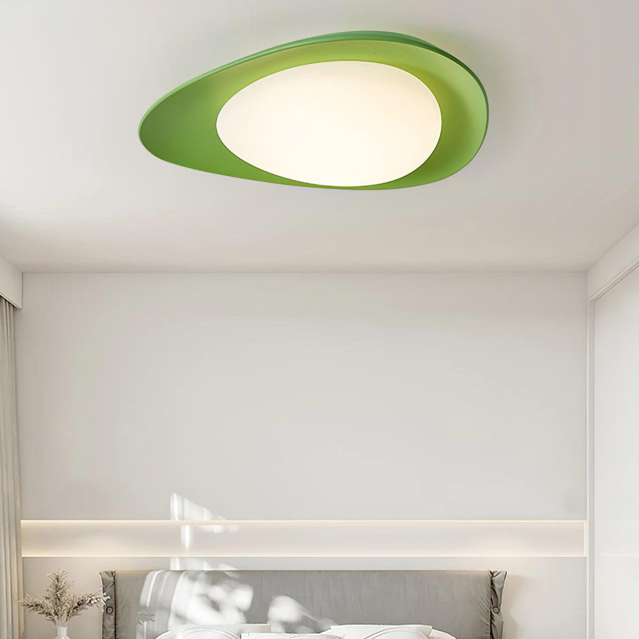 Aria Ceiling Lamp Green&Beige Pebble Shape - Letslighting