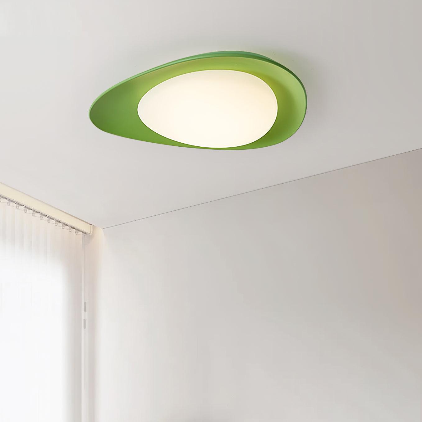 Aria Ceiling Lamp Green&Beige Pebble Shape - Letslighting