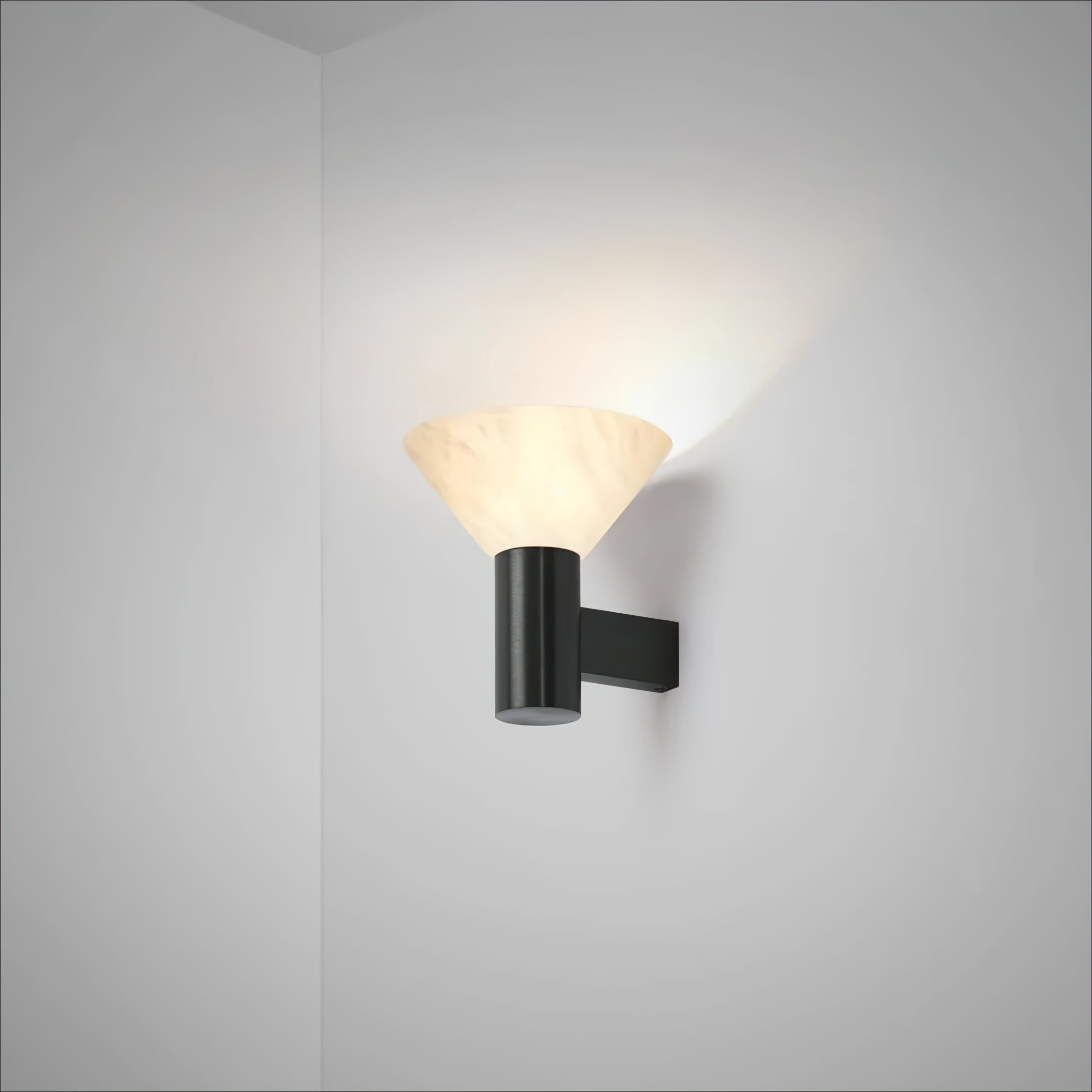 Eurnoria Cone Alabaster Wall Light - Letslighting