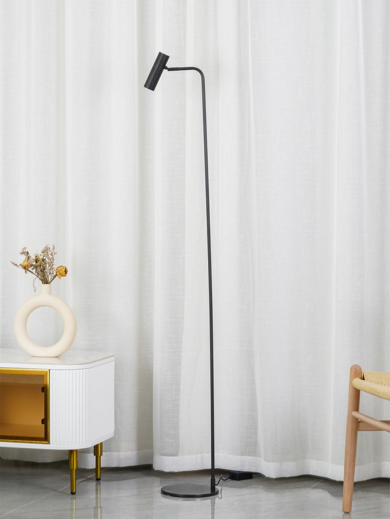 Orine Brass Industrial Floor Lamp - Letslighting