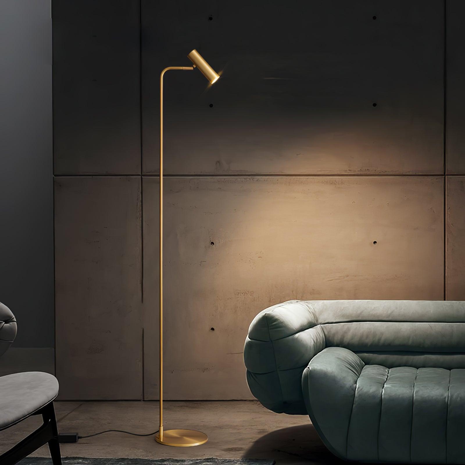Orine Brass Industrial Floor Lamp - Letslighting