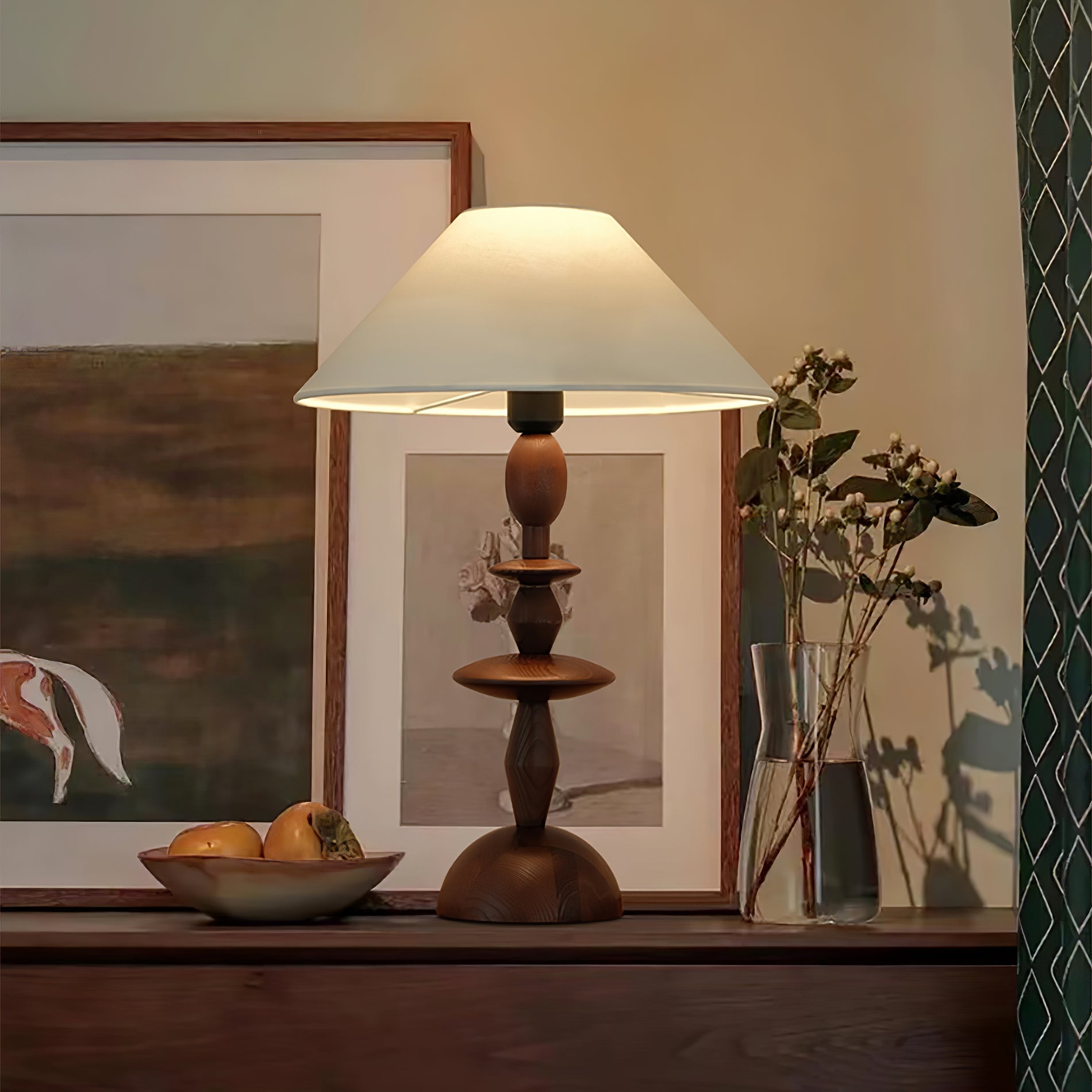 Verose Wood Fabric Table Lamp - Letslighting