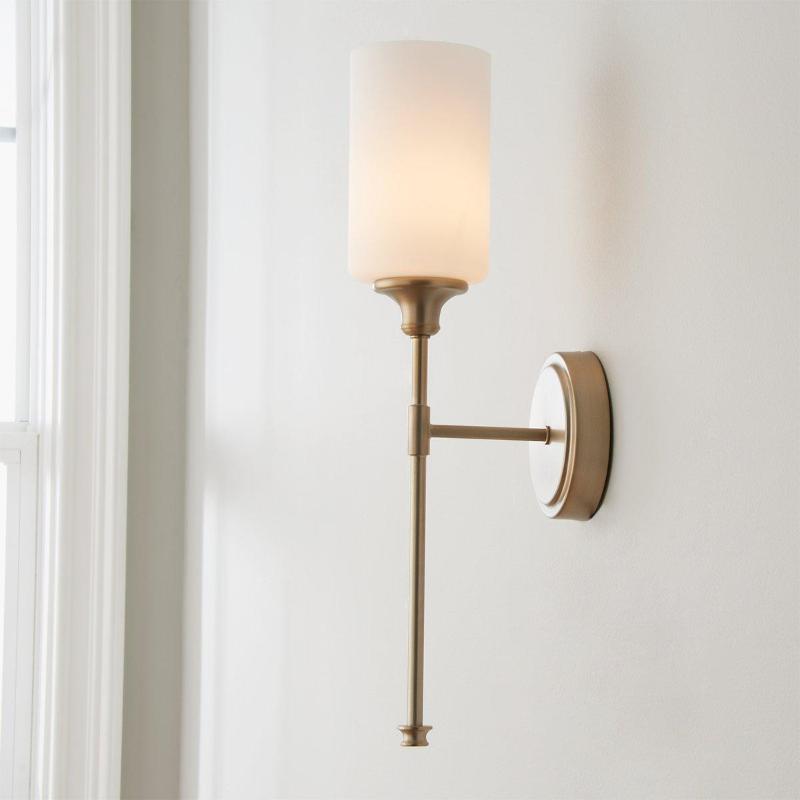 Tracie Vintage Industrial Brass Glass Wall Lamp - Letslighting
