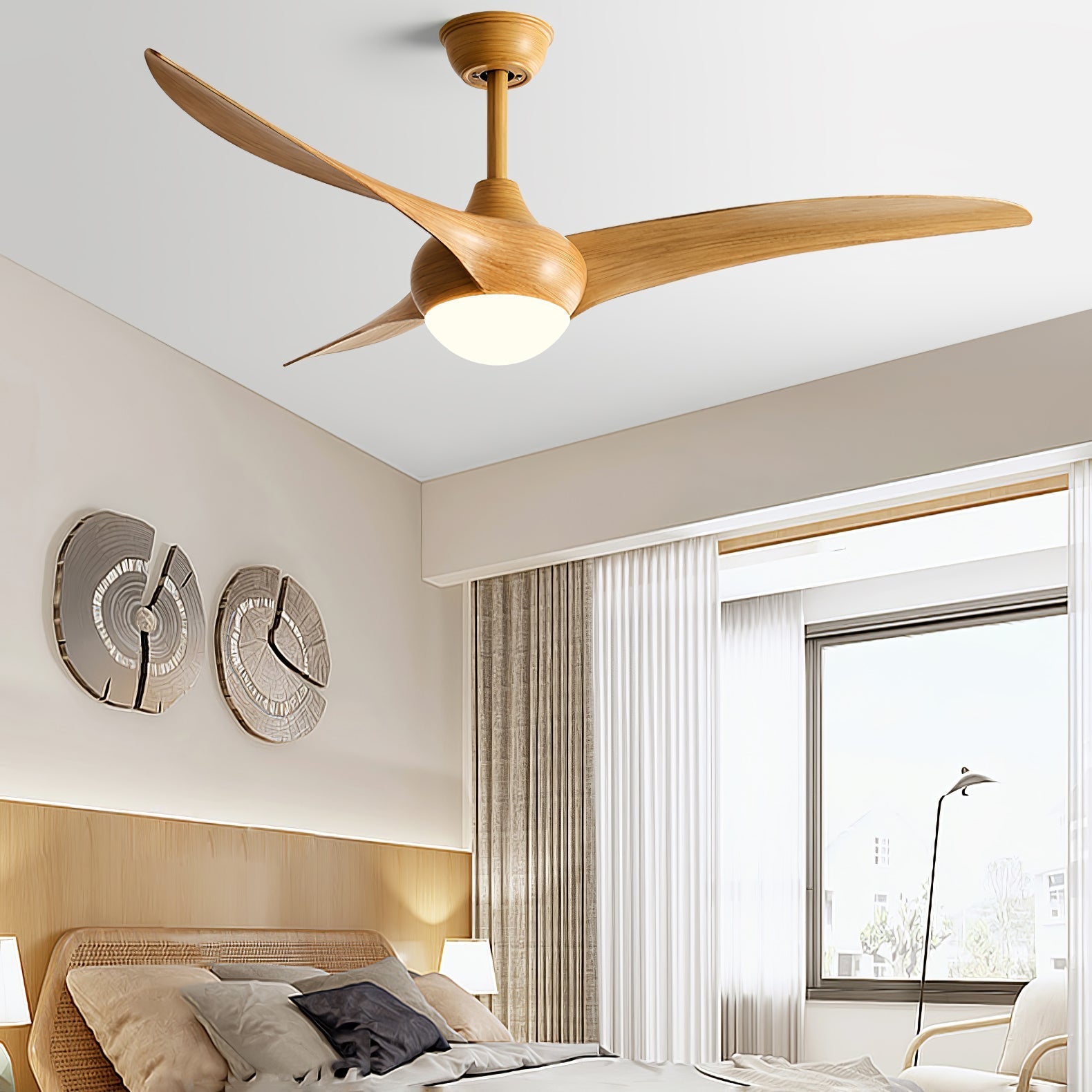 Zatheora Natural Traditional Ceiling Fan Light - Letslighting