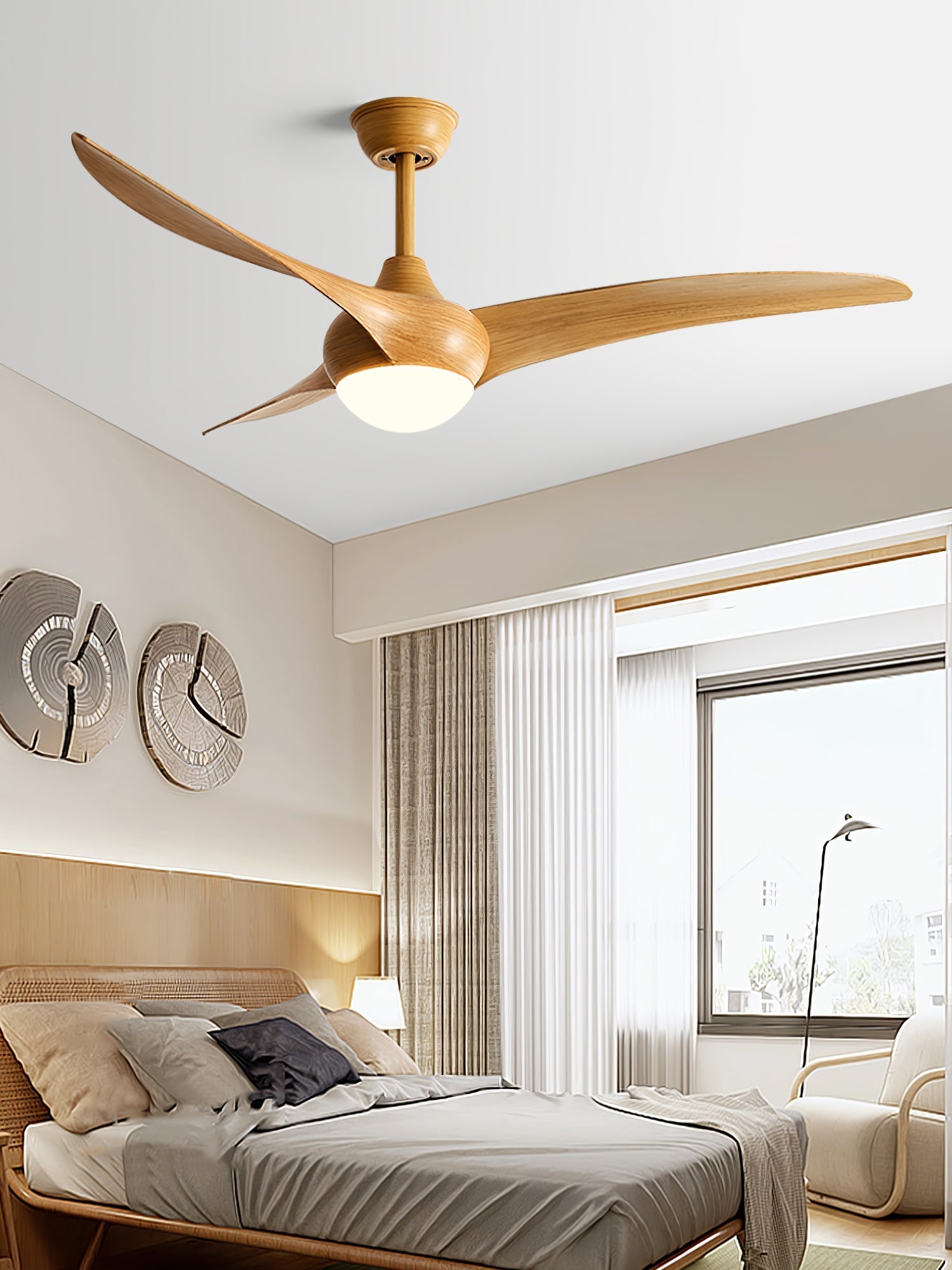 Zatheora Natural Traditional Ceiling Fan Light - Letslighting