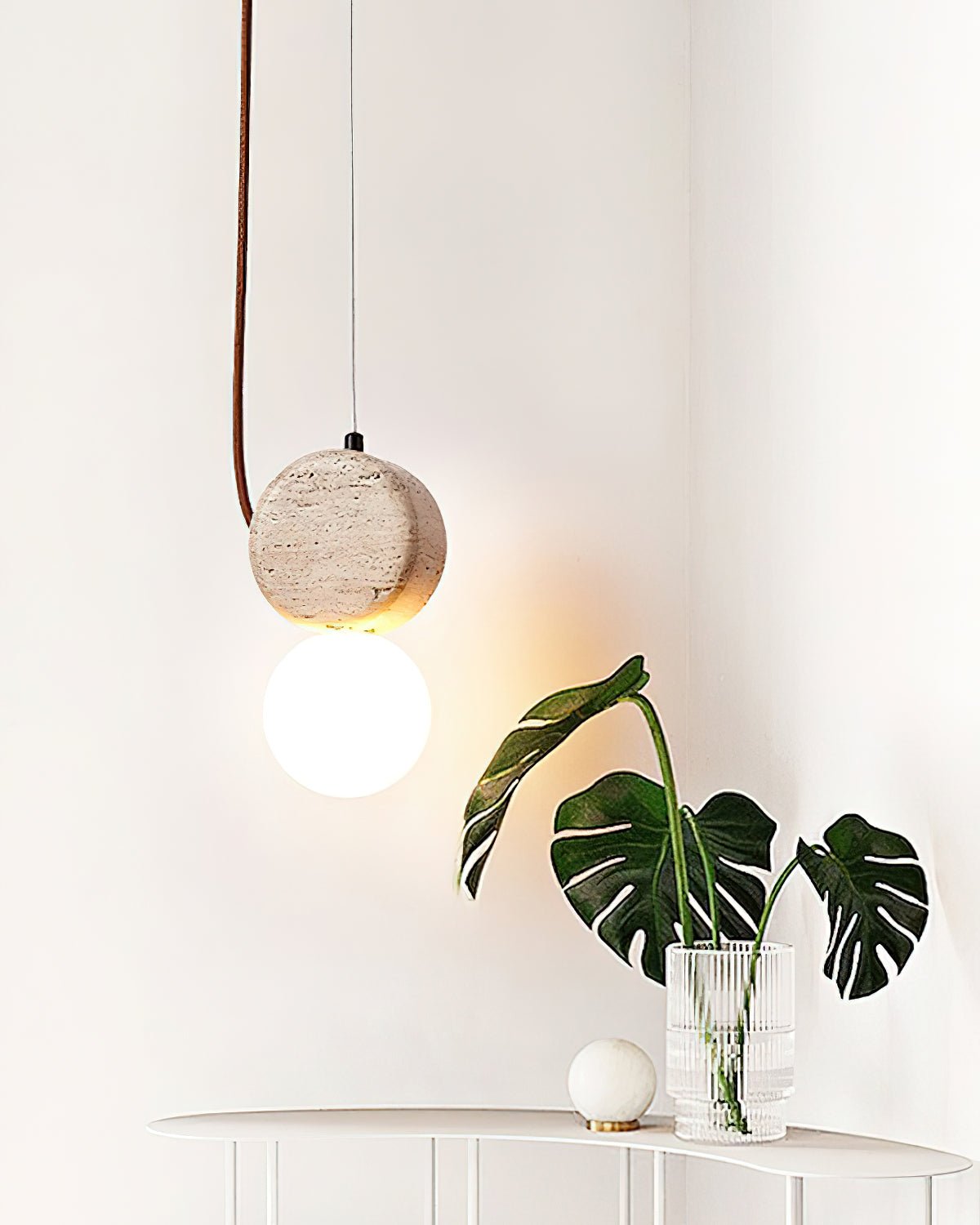Zosolyra Double-Disc Travertine Pendant Light - Letslighting