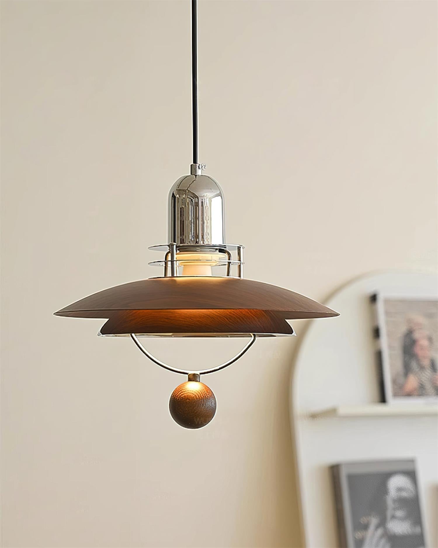 Trava Pendant Lamp Layered Wood Orb Modern - Letslighting