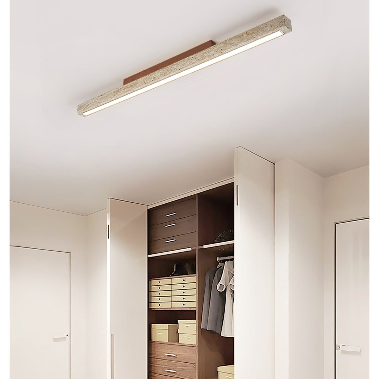 Orvenarae Minimalist Travertine Linear Light - Letslighting