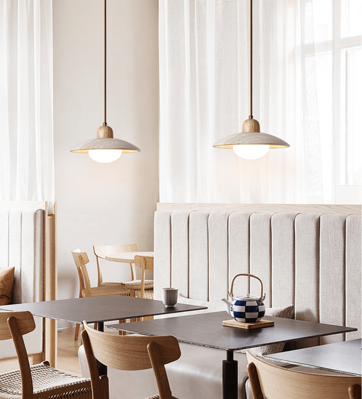 Travertine Dome Pendant Light - Letslighting