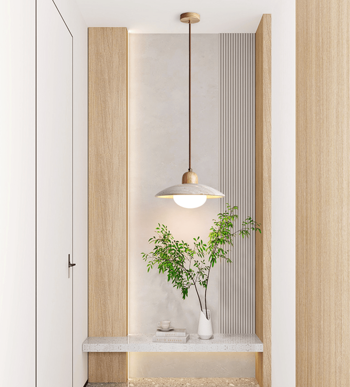 Travertine Dome Pendant Light - Letslighting