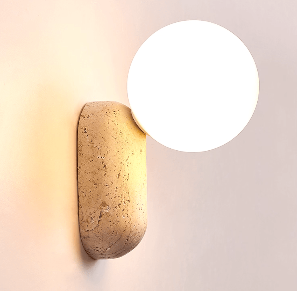 Travertine Pebble Wall Light - Letslighting
