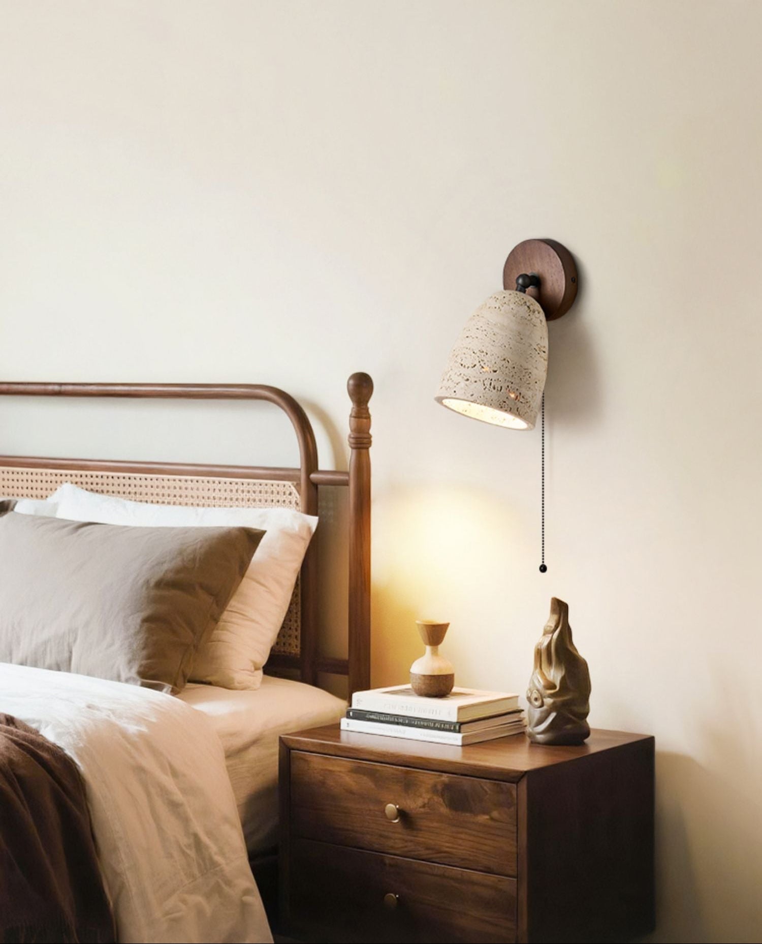 Pivoting Modern Travertine Wall Light