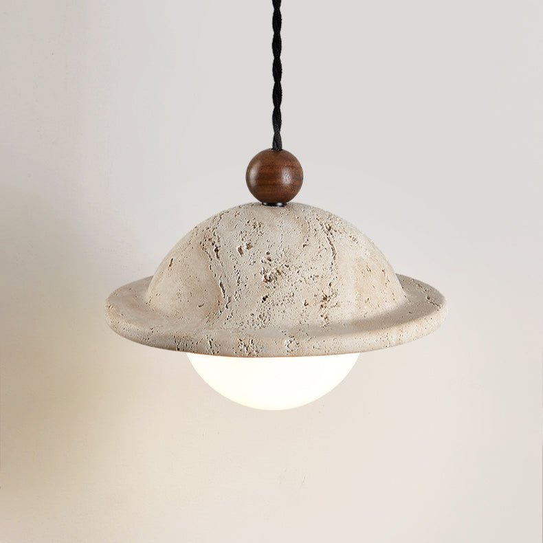 Saucer Modern Travertine Pendant Light