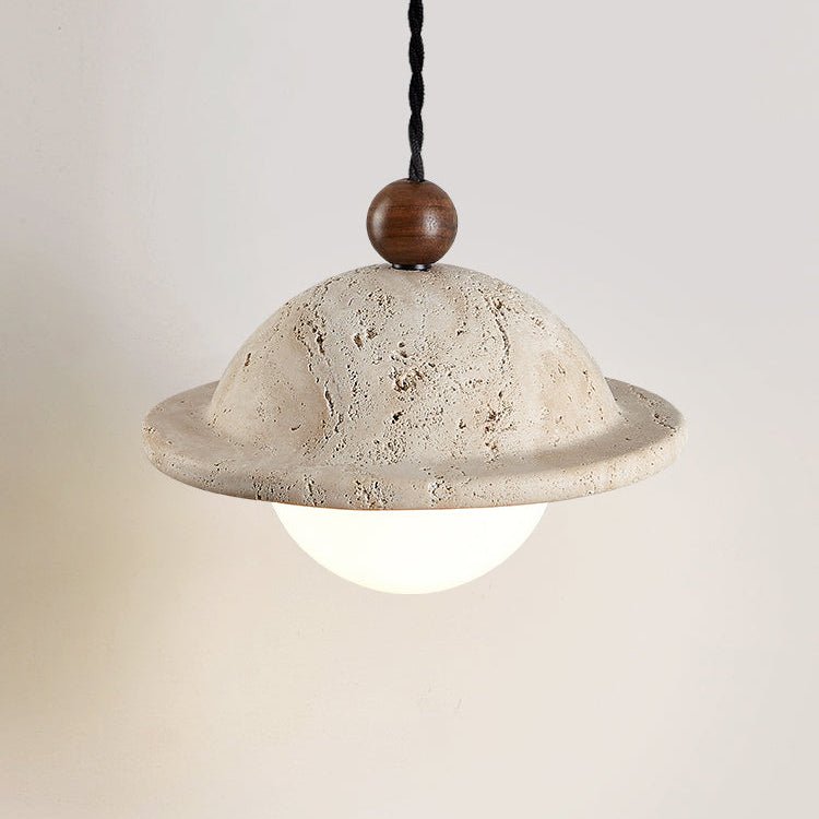 Saucer Modern Travertine Pendant Light