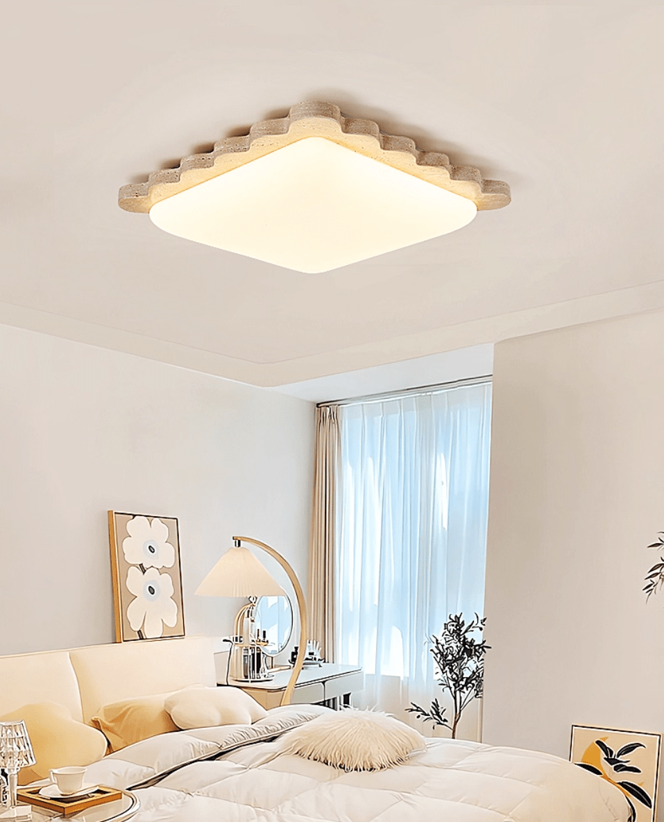 Scallop Modern Travertine Ceiling Light