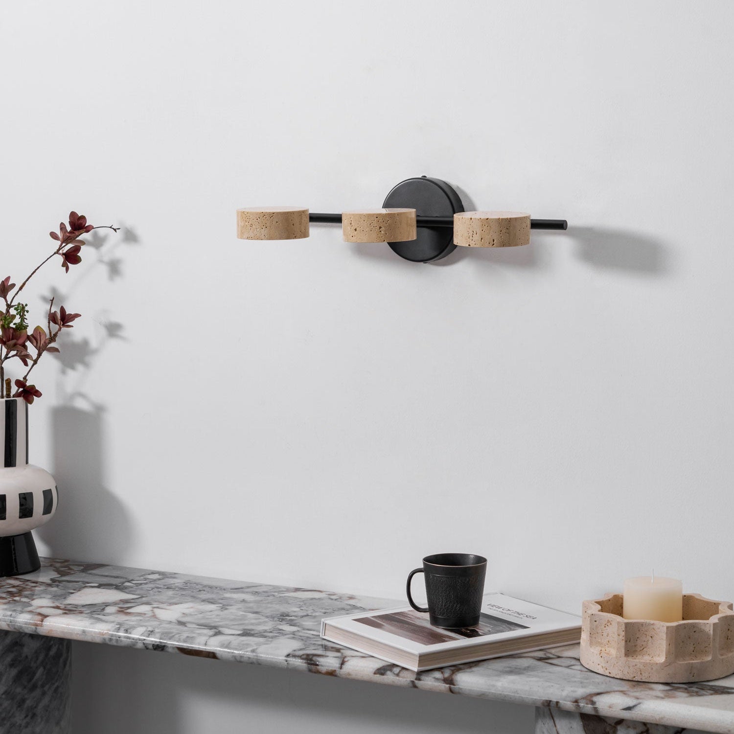 Ceshair Wall Light Multi Head Travertine Vanity Light - Letslighting