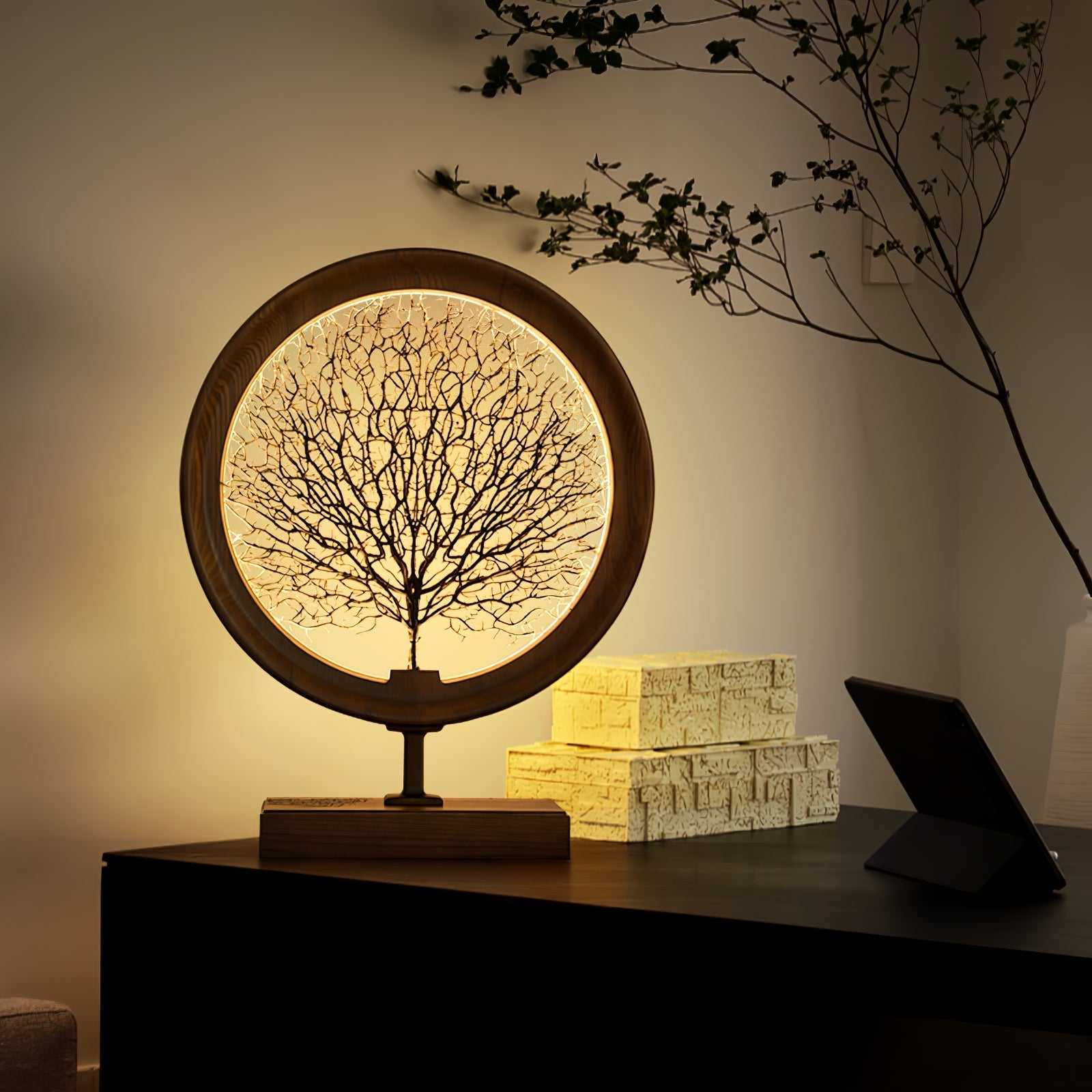 Stella Modern Wood Table Lamp - Blowlighting