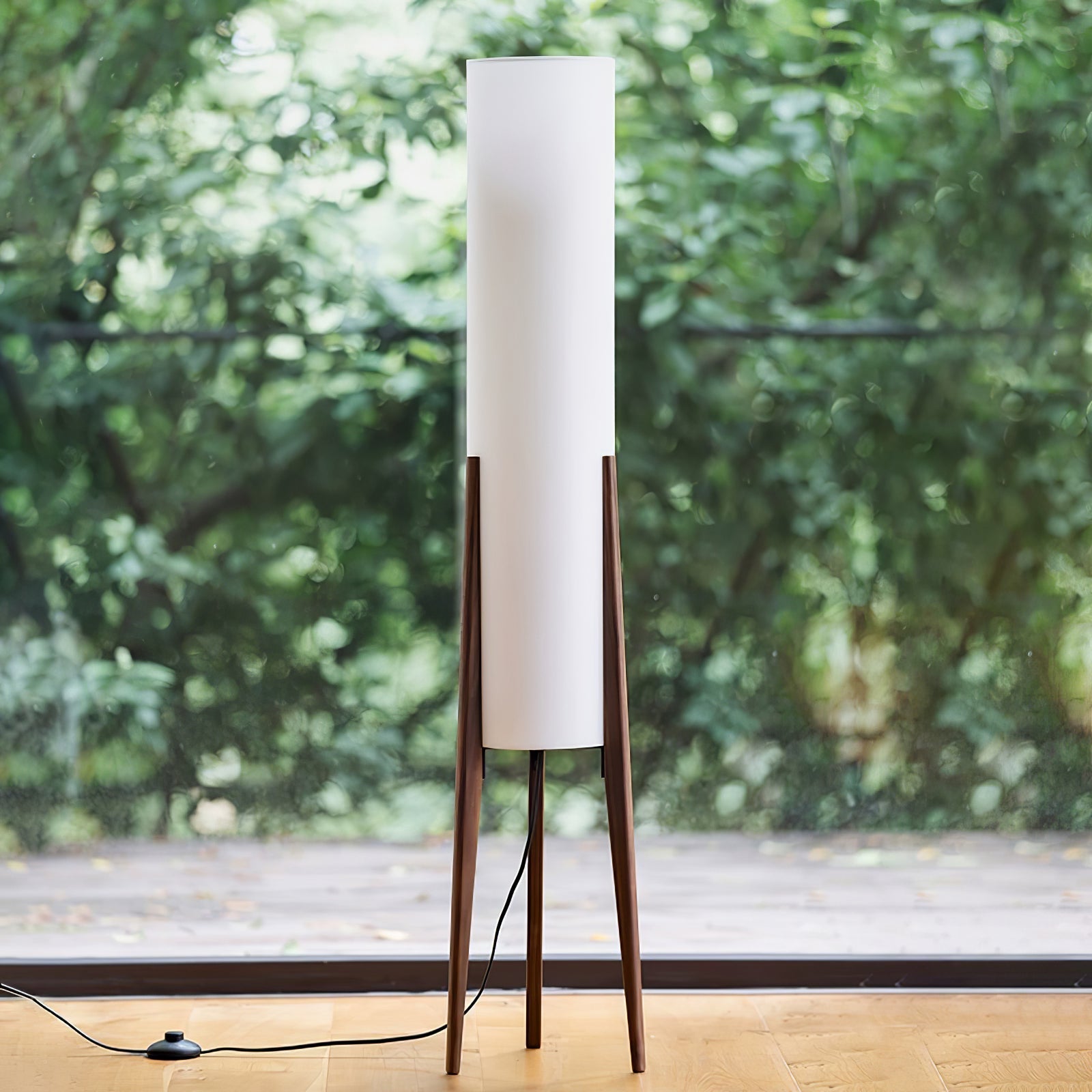 Triluxe Wood & Fabric Modern Floor Lamp - Letslighting