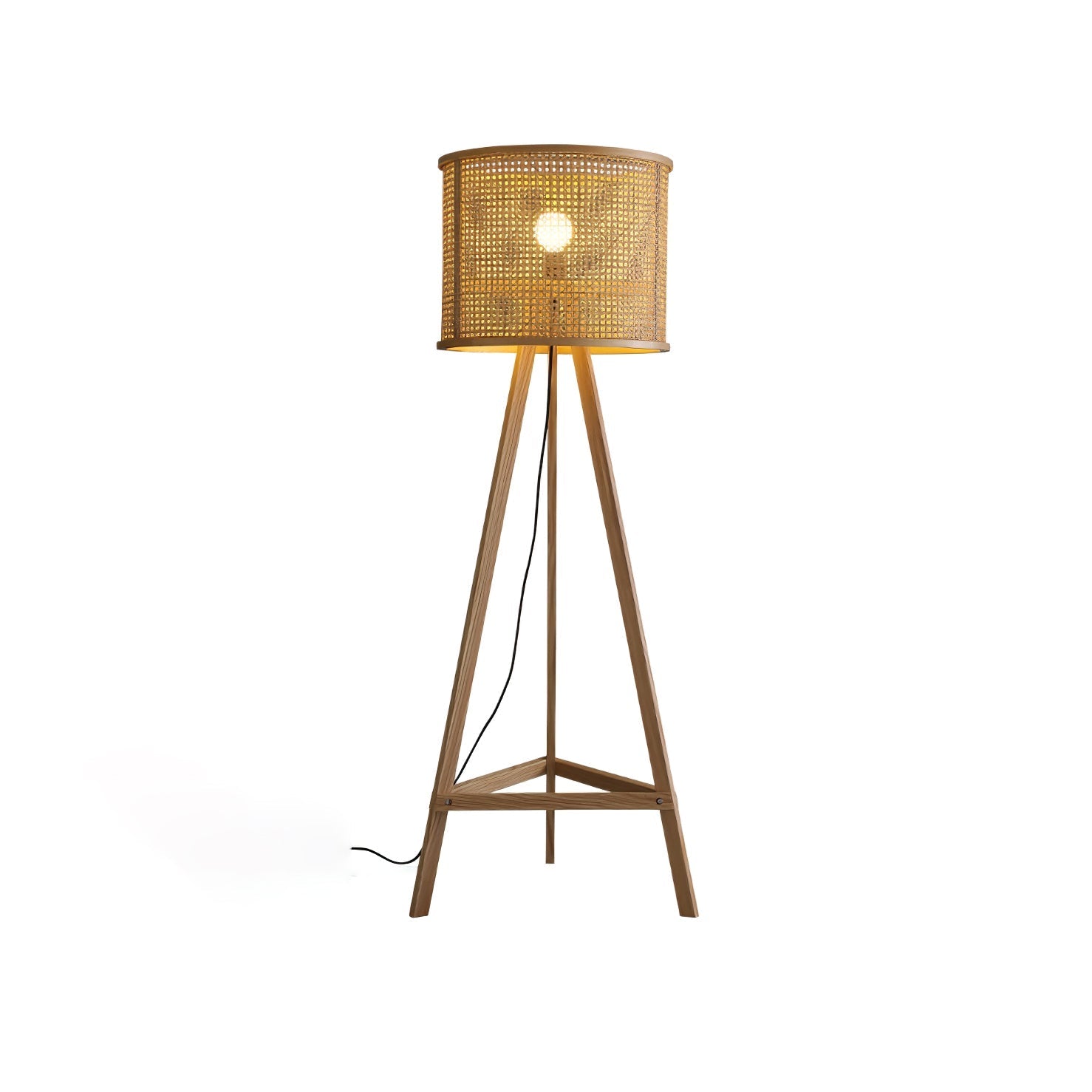 Olsolyra Rattan Woven Tripod Floor Lamp - Letslighting