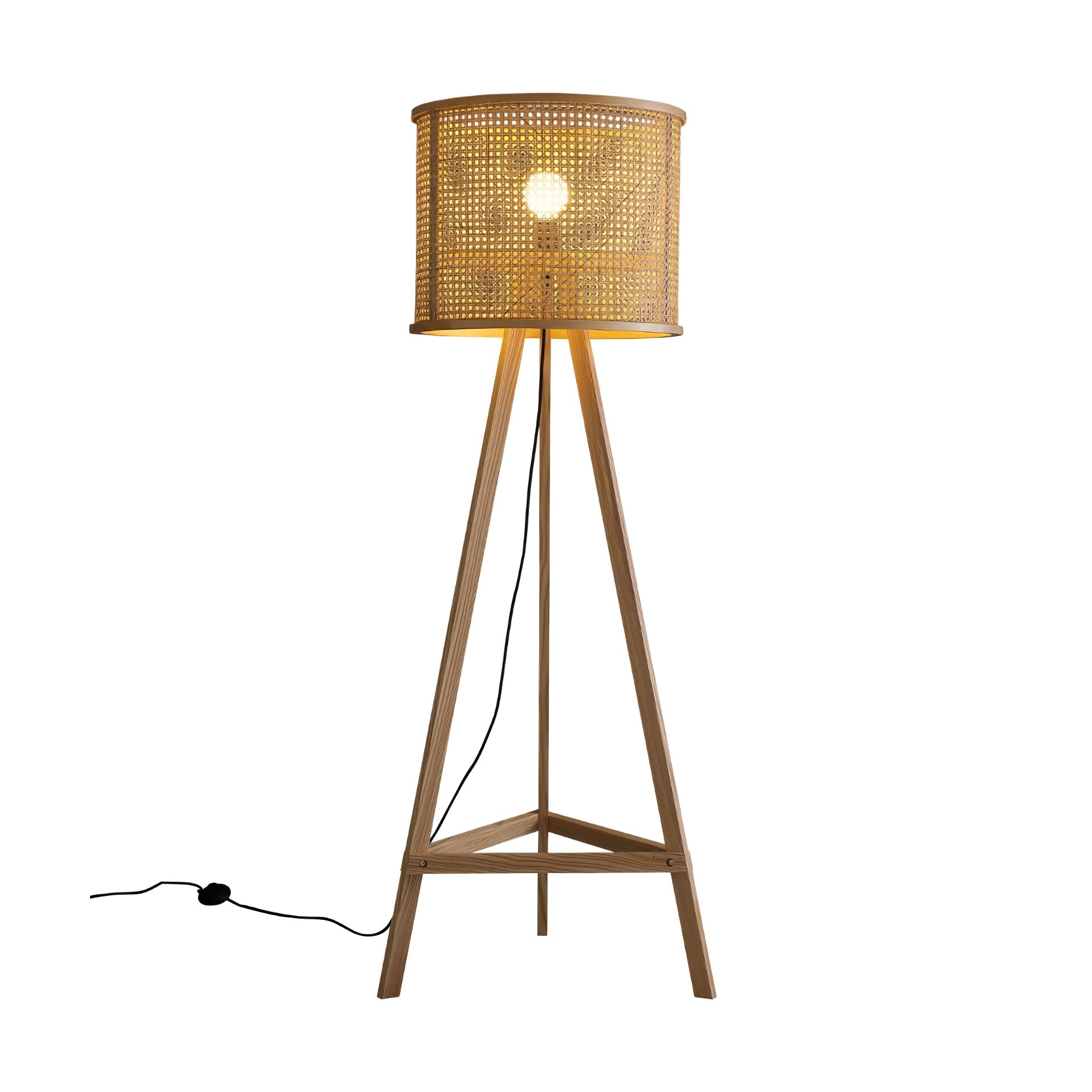 Olsolyra Rattan Woven Tripod Floor Lamp - Letslighting