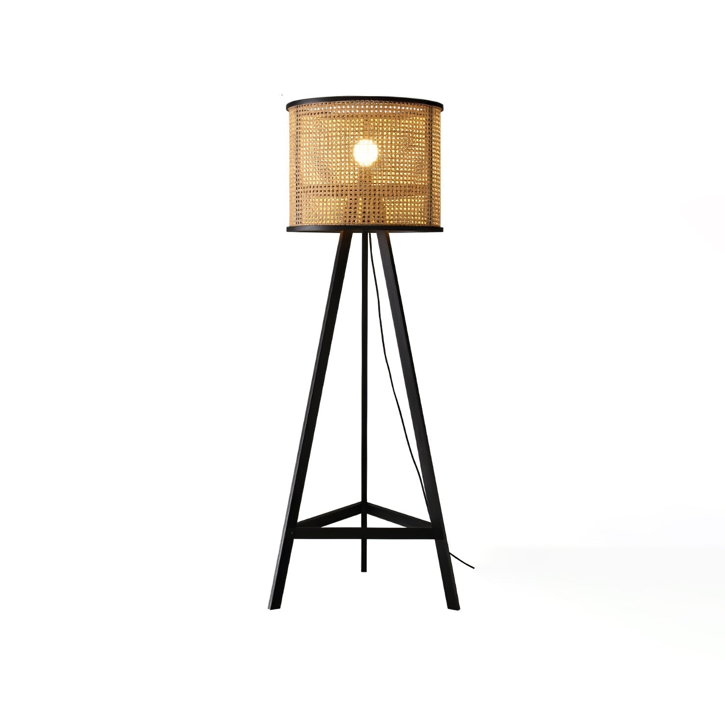 Olsolyra Rattan Woven Tripod Floor Lamp - Letslighting