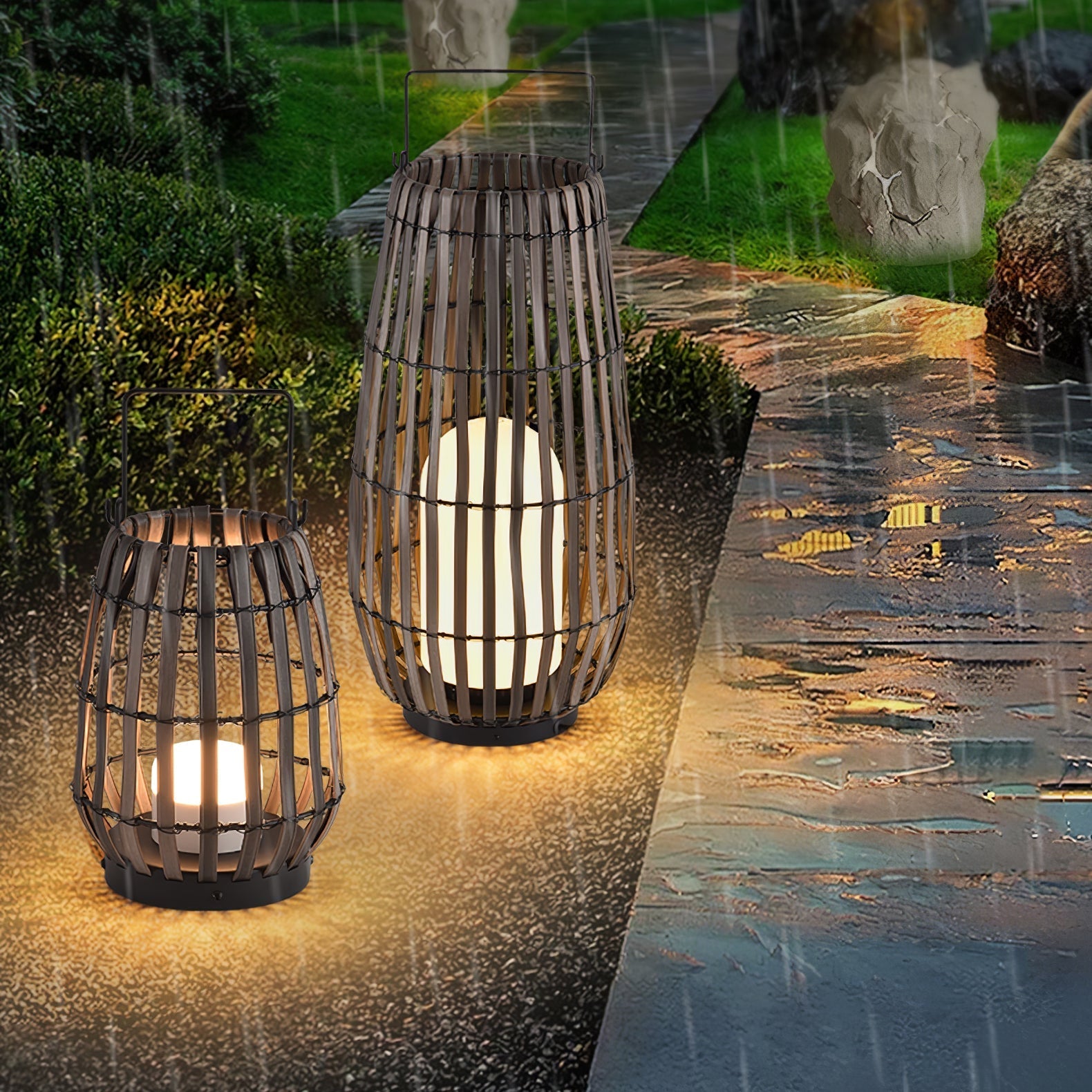 Veshael Tropic Braid Lantern Outdoor Lamp - Letslighting