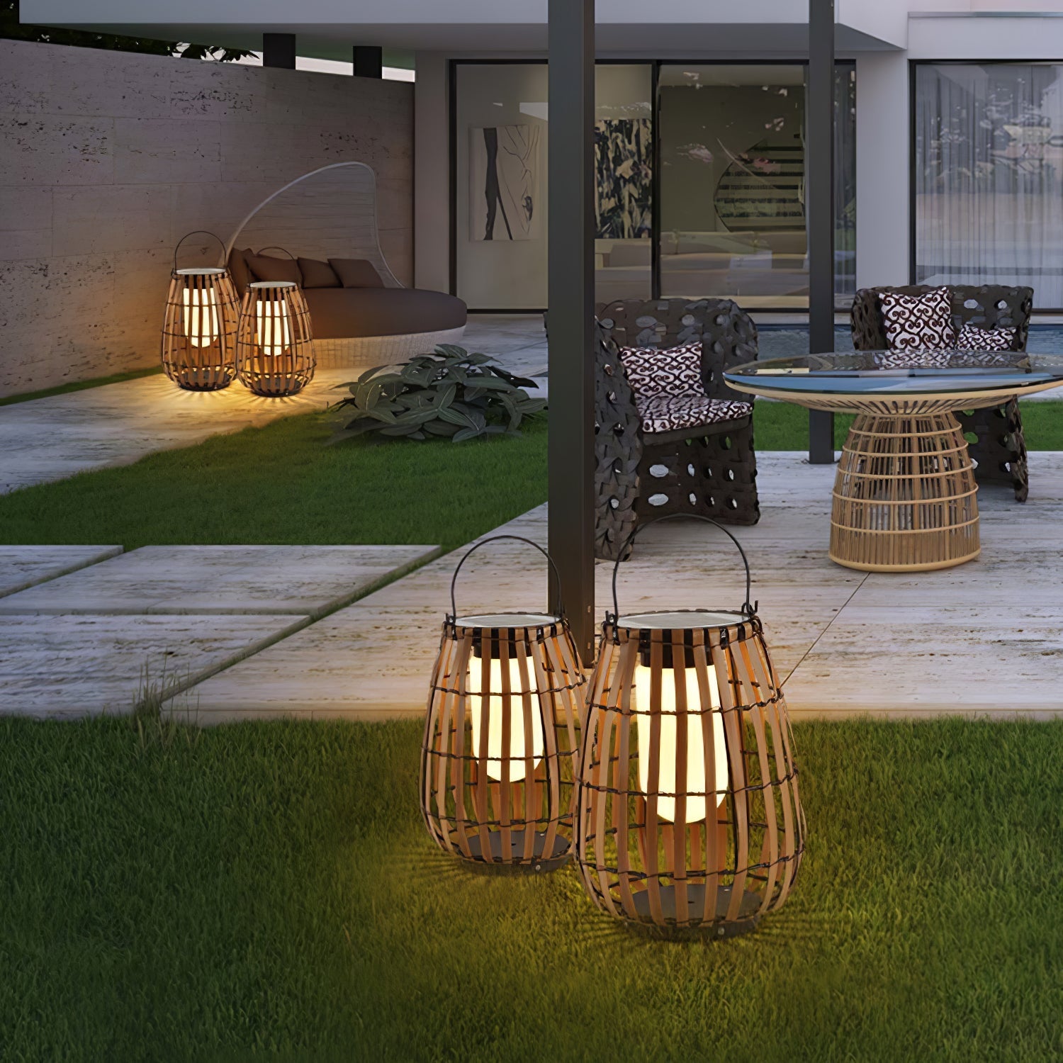 Veshael Tropic Braid Lantern Outdoor Lamp - Letslighting