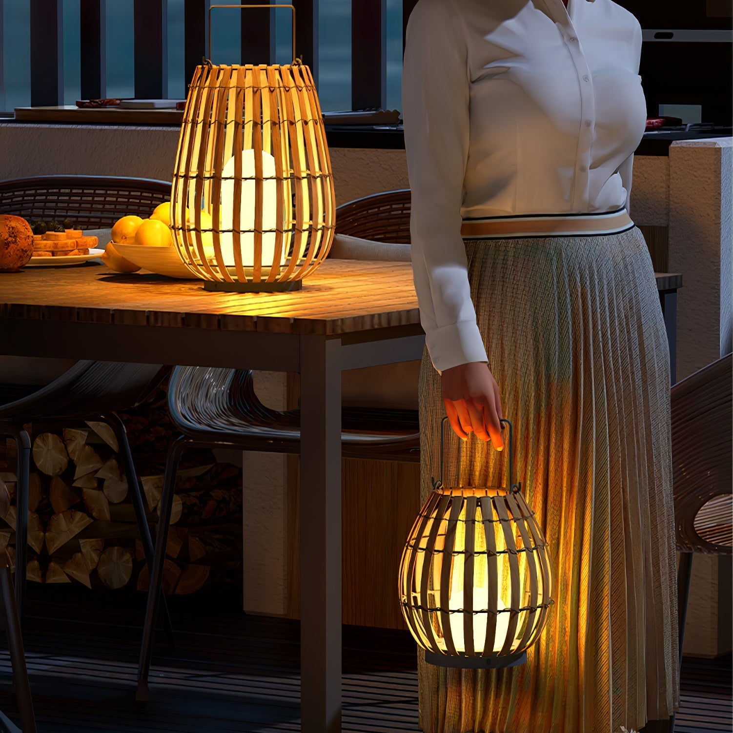 Veshael Tropic Braid Lantern Outdoor Lamp - Letslighting