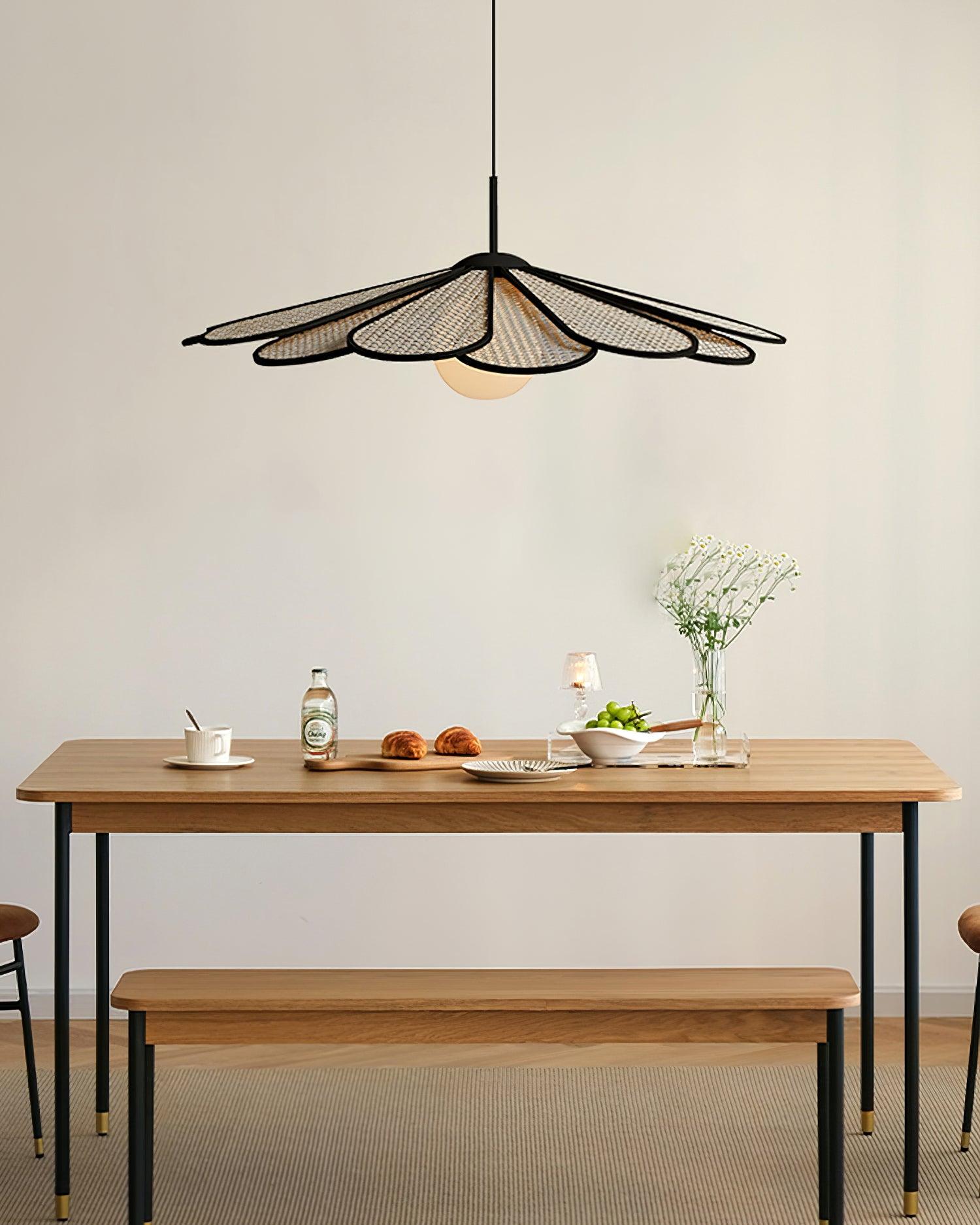 Pendant Lamp Rattan Petal Shade Frame Tropical - Letslighting