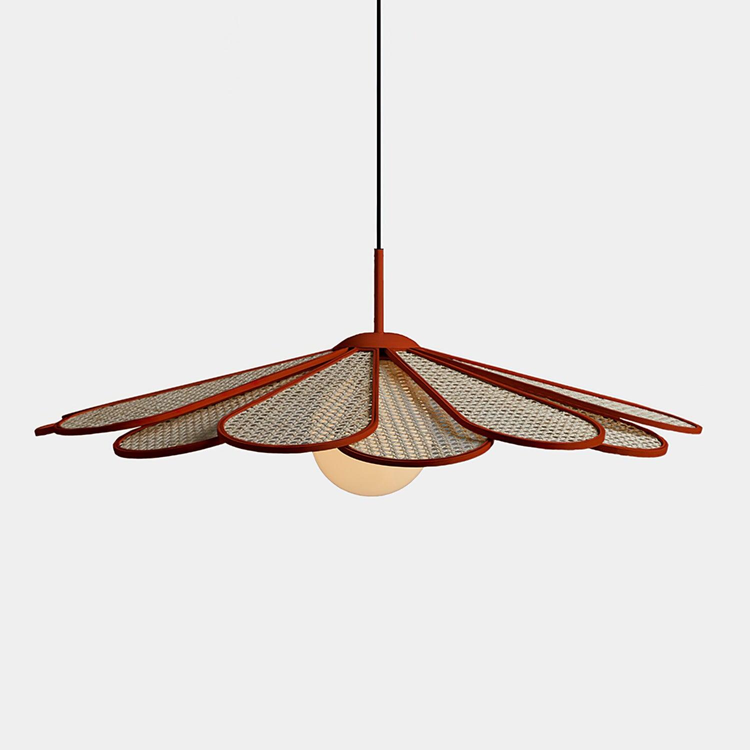Pendant Lamp Rattan Petal Shade Frame Tropical - Letslighting