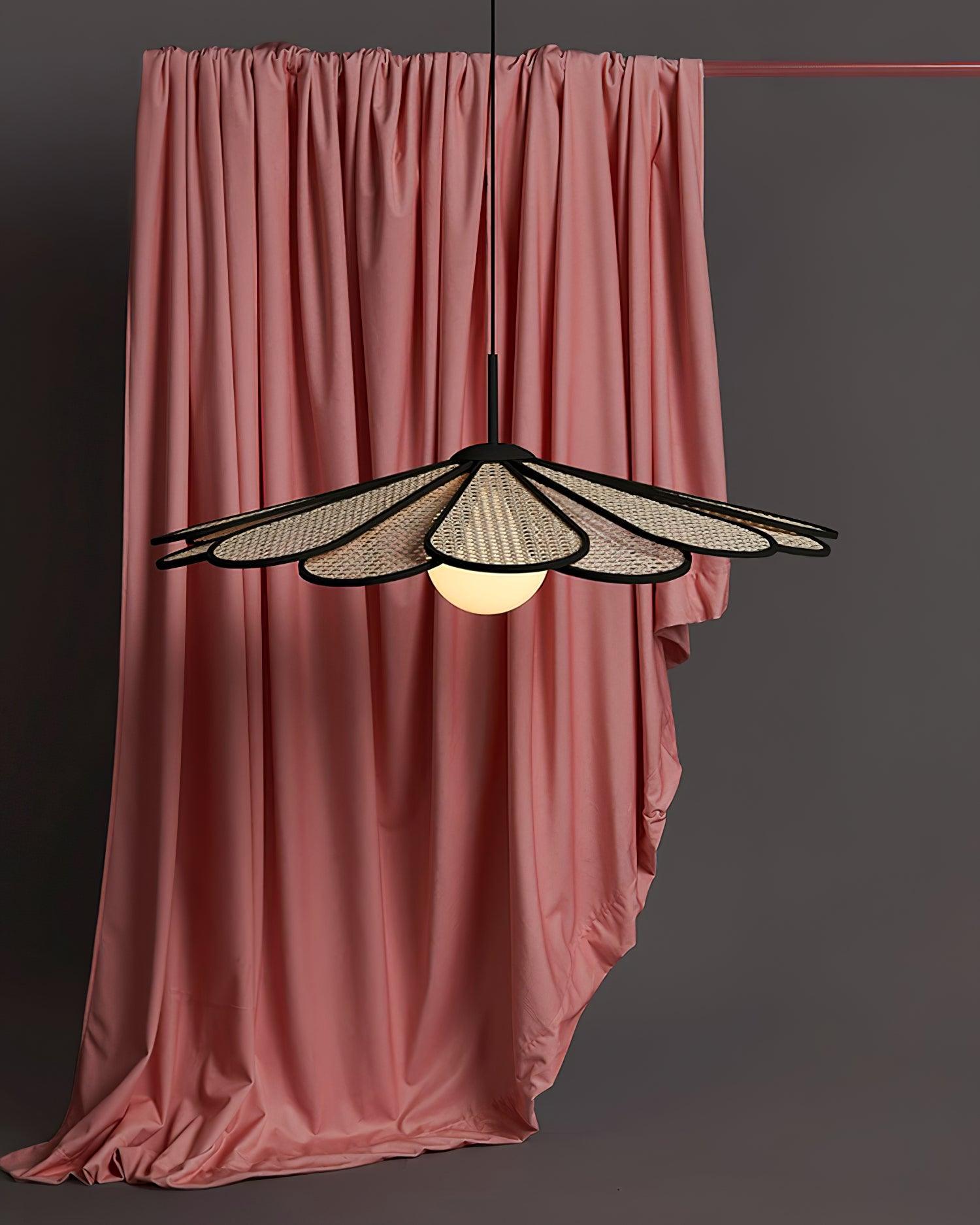 Pendant Lamp Rattan Petal Shade Frame Tropical - Letslighting