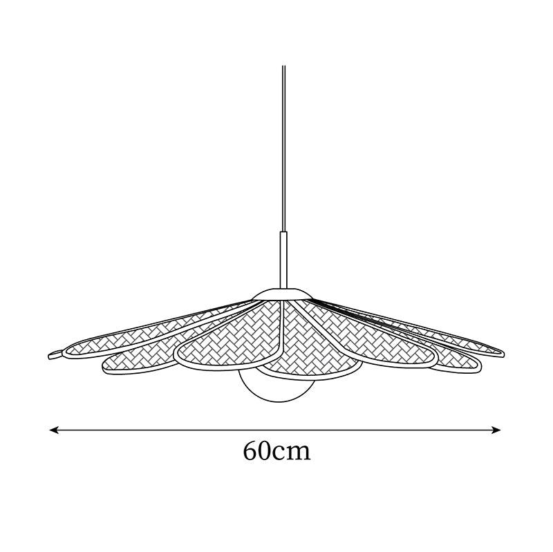 Pendant Lamp Rattan Petal Shade Frame Tropical - Letslighting