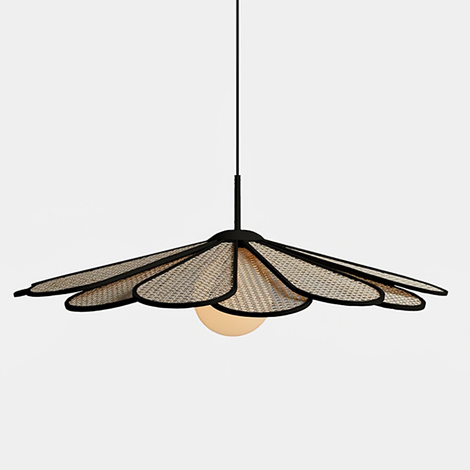 Pendant Lamp Rattan Petal Shade Frame Tropical - Letslighting